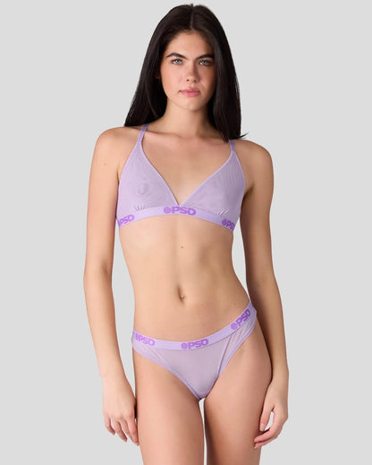 PSD Mesh - Solid Lavender - Triangle Bralette - Mesh