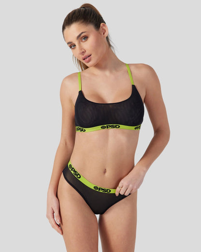 PSD Mesh - Solid Black - Scoop Bralette - Mesh