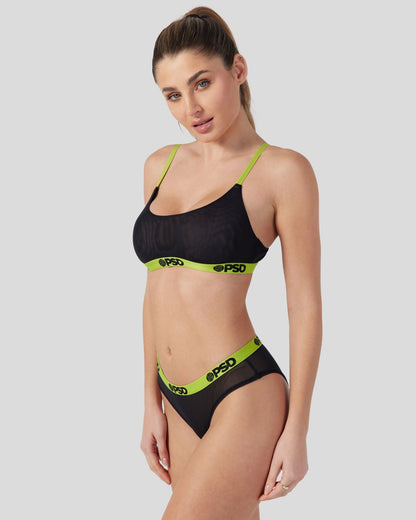 PSD Mesh - Solid Black - Scoop Bralette - Mesh