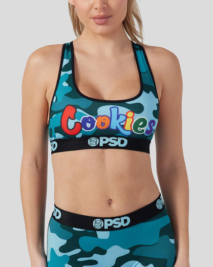 PSD Cookies - Blue Camo - Sports Bra