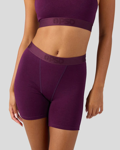 PSD Modal Solids - Plum - Womens Boxer Brief - Modal
