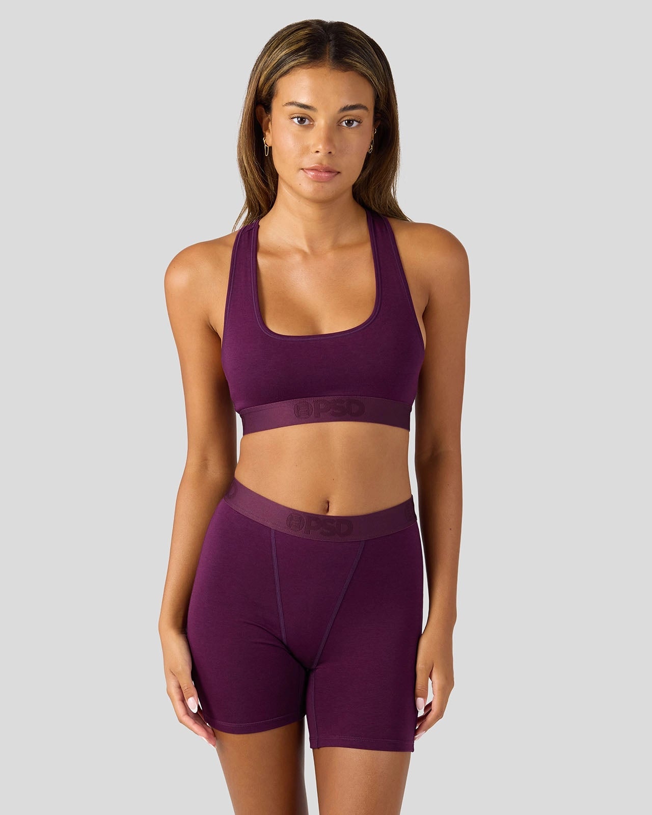 PSD Modal Solids - Plum - Womens Boxer Brief - Modal