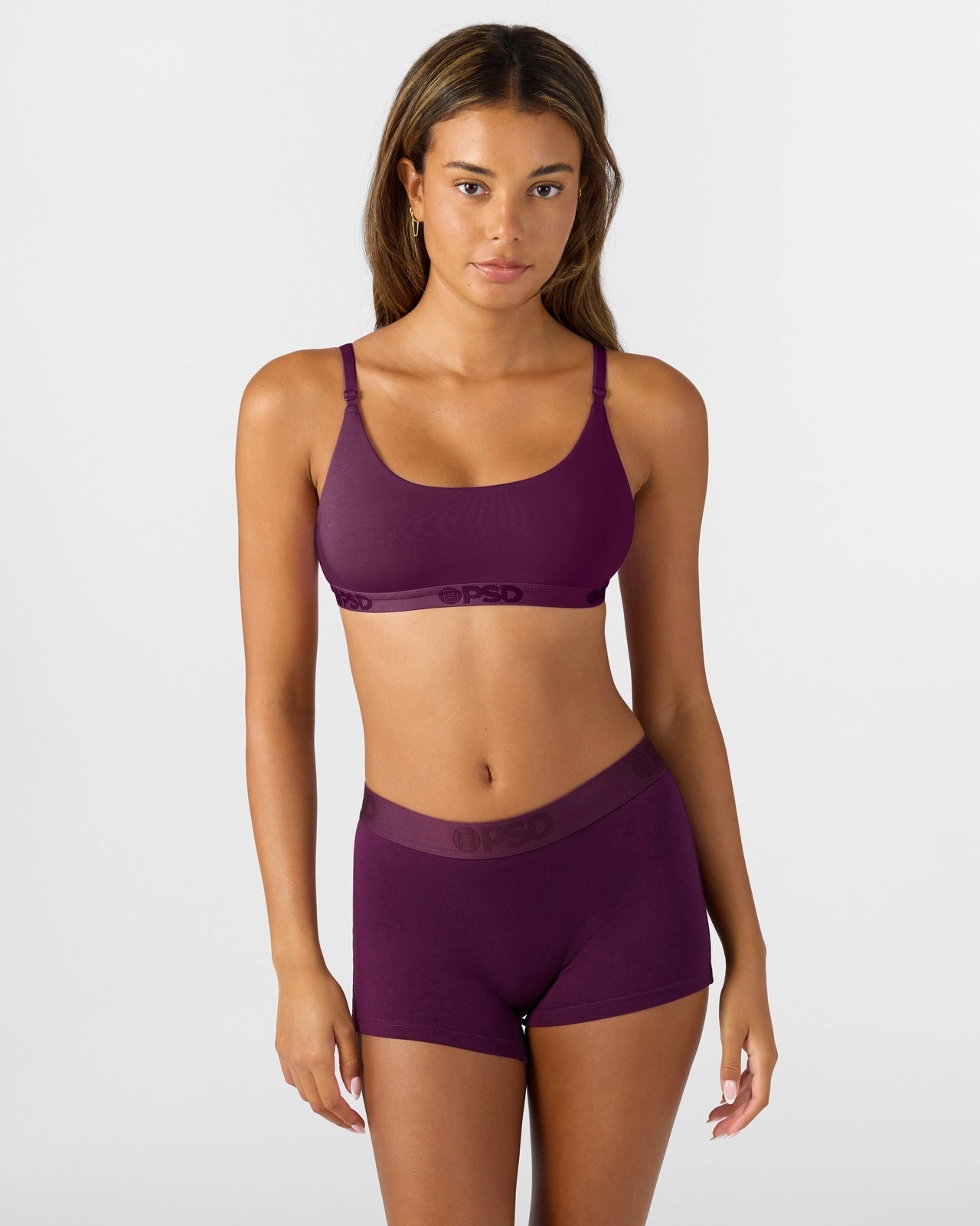 PSD Modal Solids - Plum - Scoop Bralette - Modal