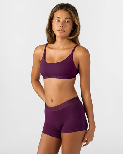 PSD Modal Solids - Plum - Scoop Bralette - Modal