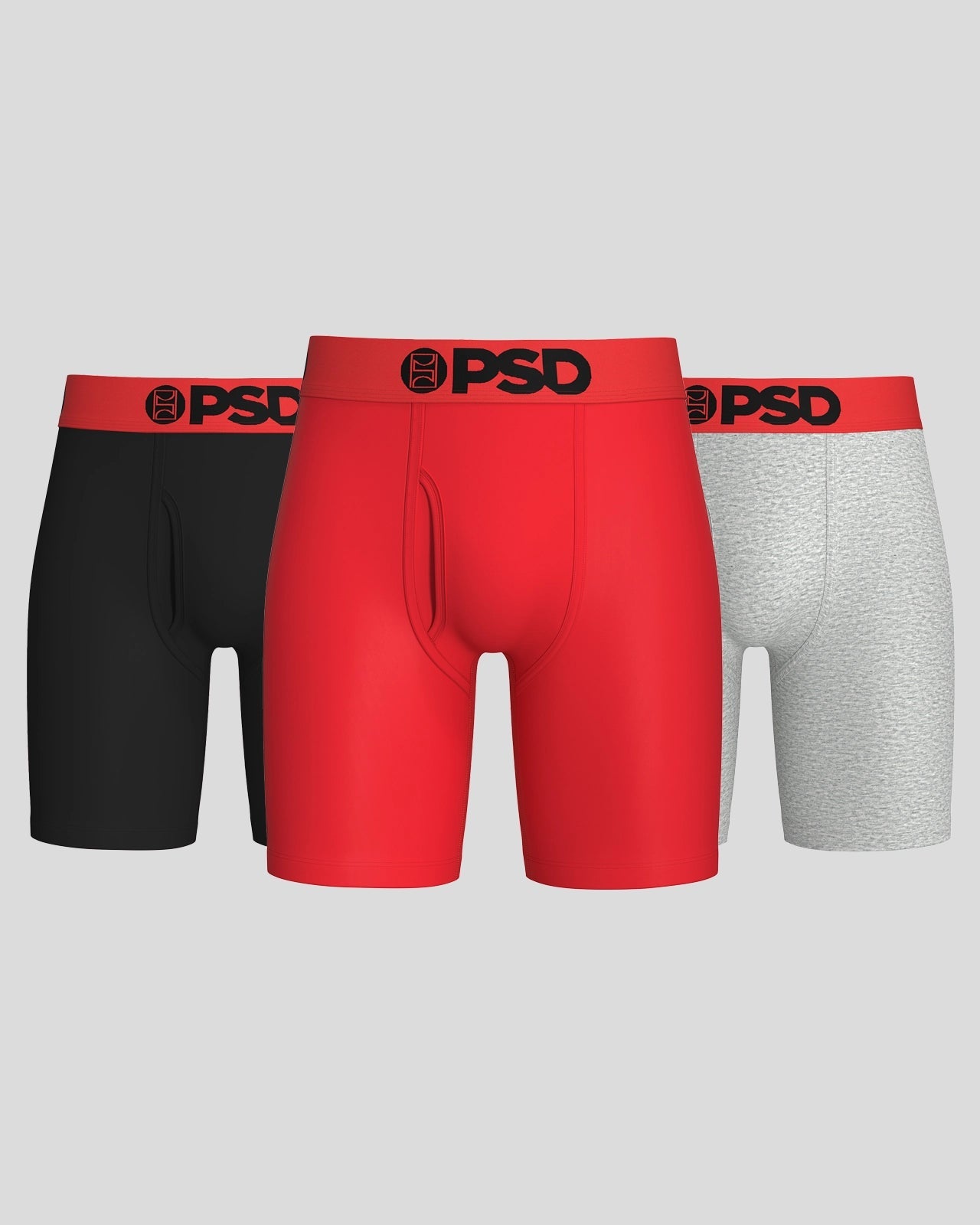 PSD Modal 3 Pack - Red/Grey/Black - Standard Length - Modal