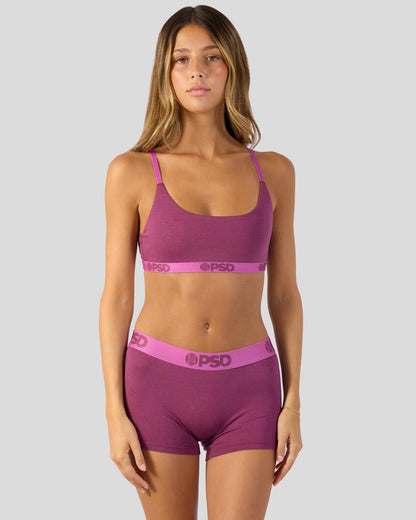 PSD Modal Solids - Mag Purp - Scoop Bralette - Modal