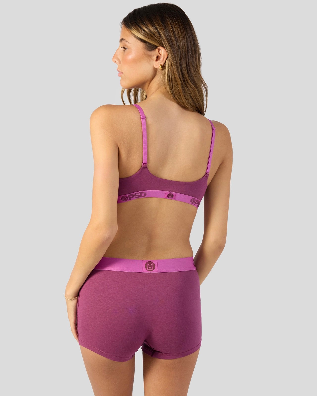 PSD Modal Solids - Mag Purp - Scoop Bralette - Modal