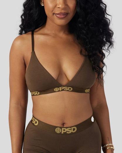 PSD Modal Solids - Cocoa - Triangle Bralette - Modal