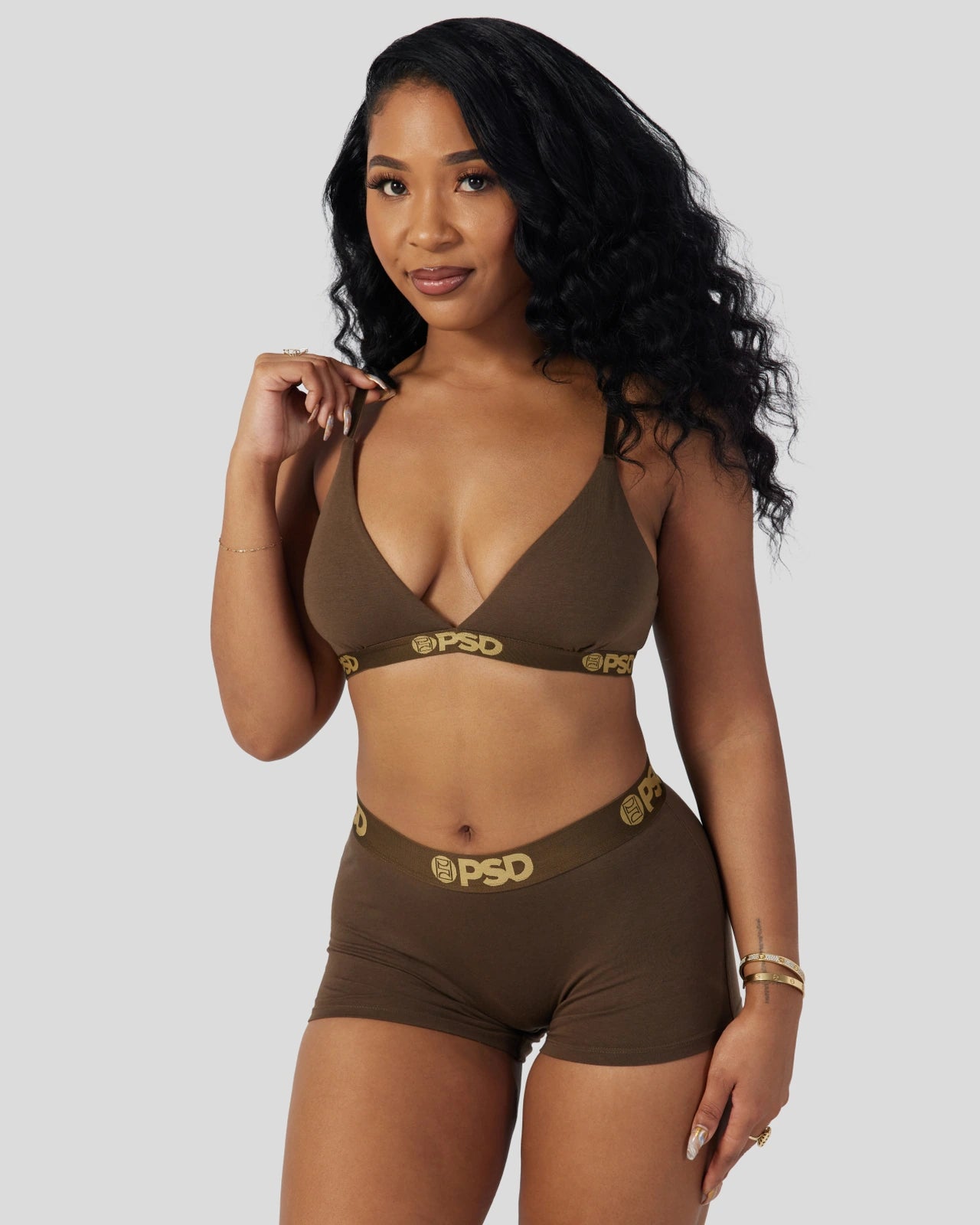 PSD Modal Solids - Cocoa - Triangle Bralette - Modal