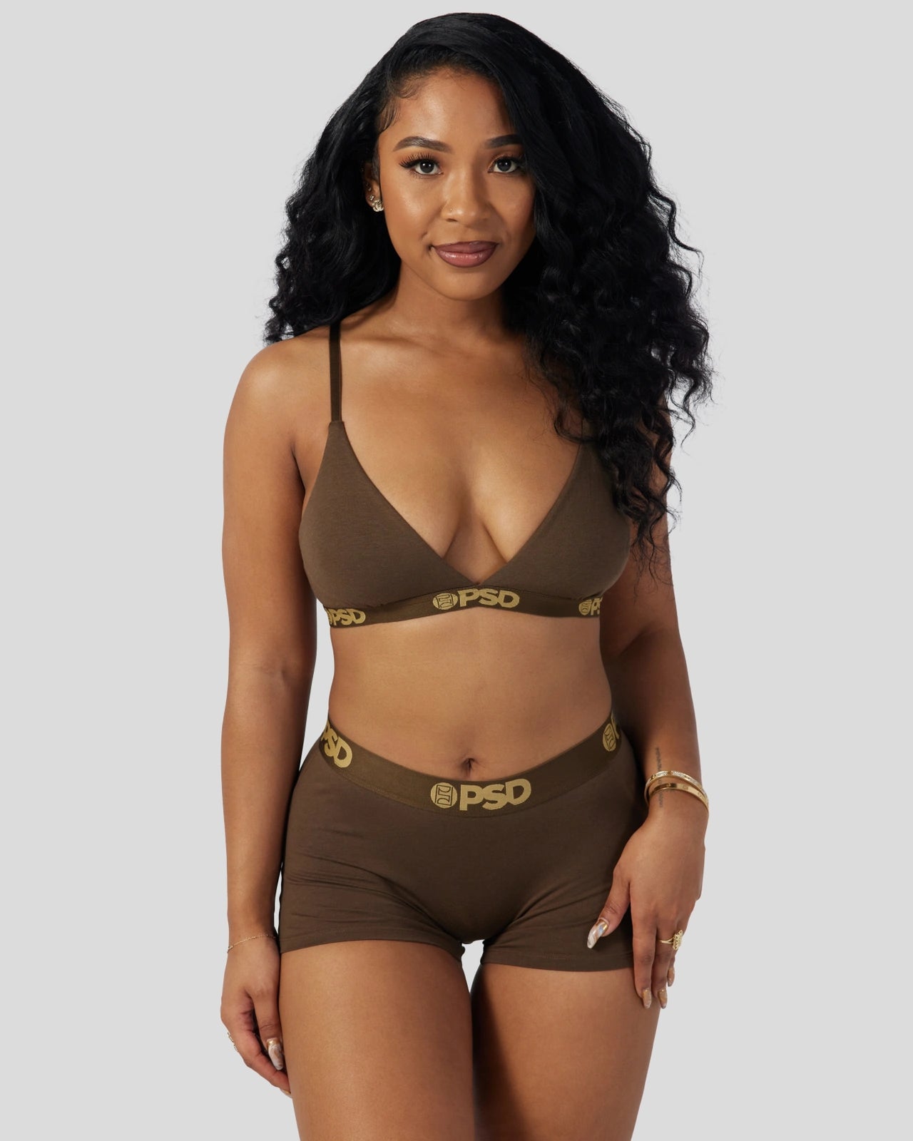PSD Modal Solids - Cocoa - Triangle Bralette - Modal