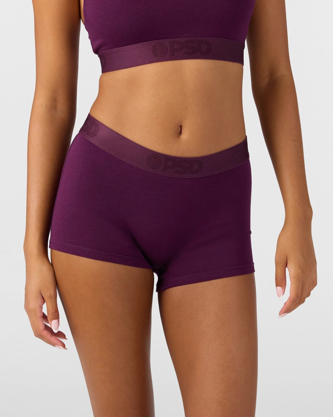 PSD Modal Solids - Plum - Boy Short - Modal