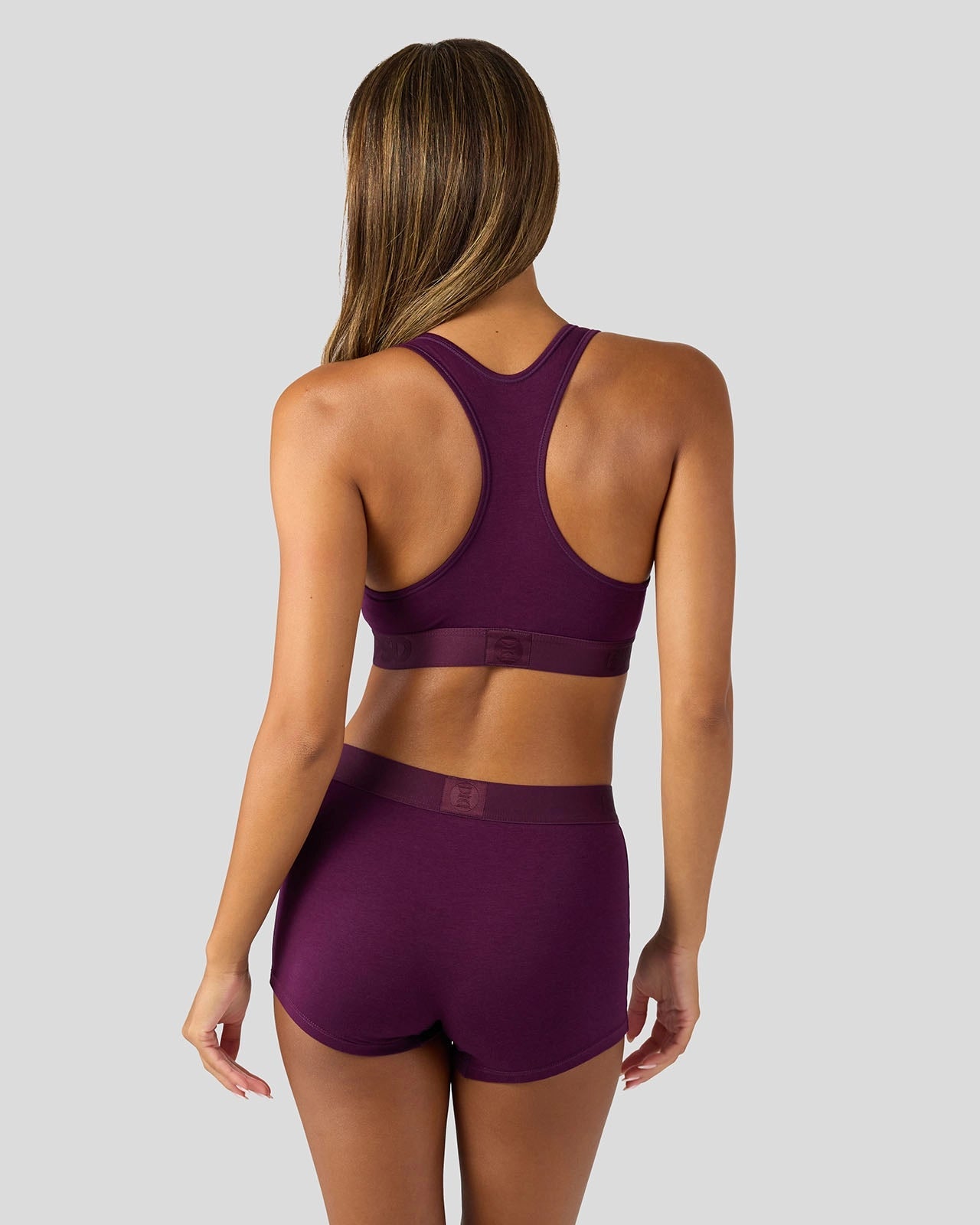 PSD Modal Solids - Plum - Boy Short - Modal