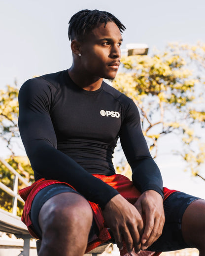 PSD Compression Tee Long Sleeve - Black - Compression Tee