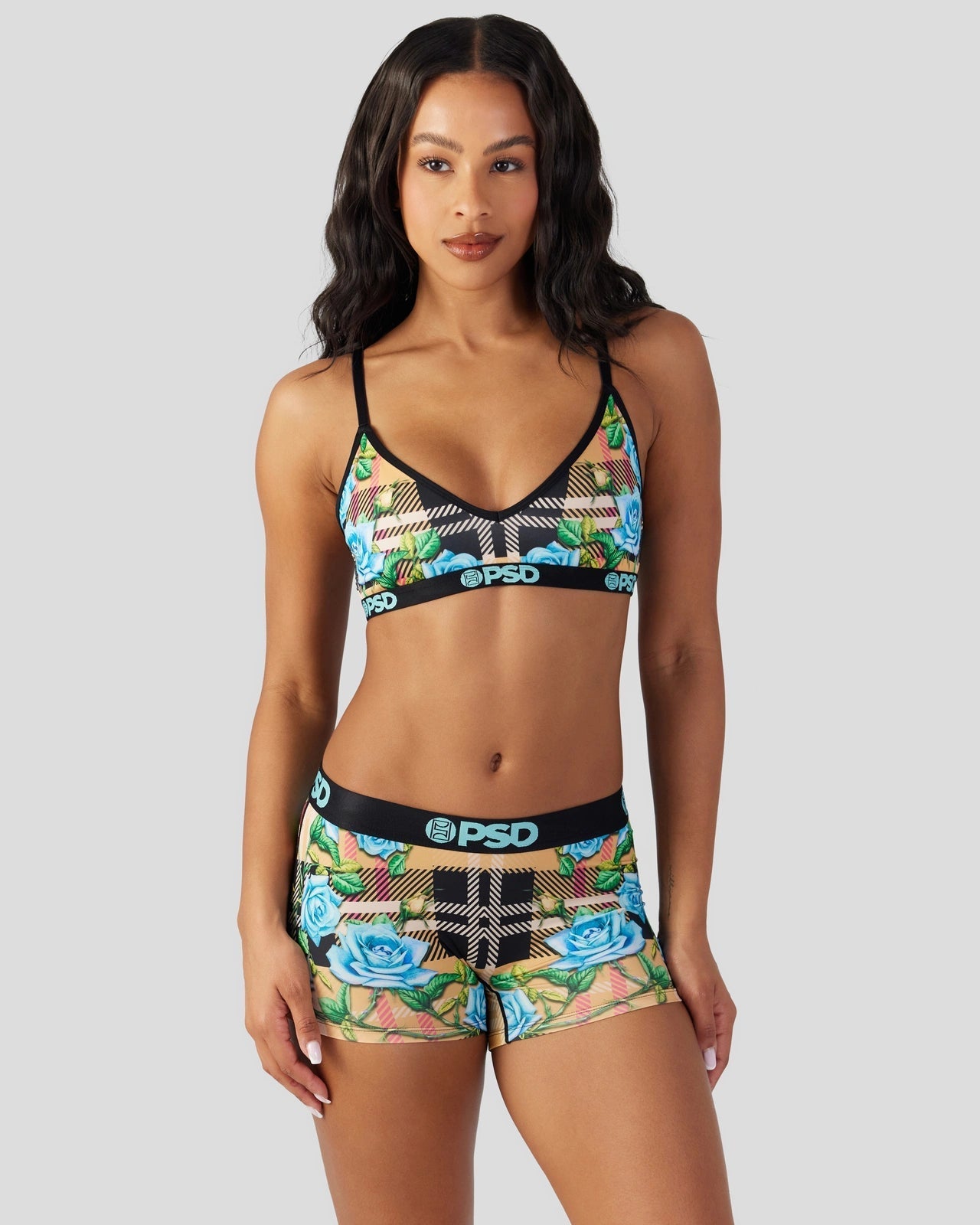 PSD Tartan Floral - V-Neck Bralette