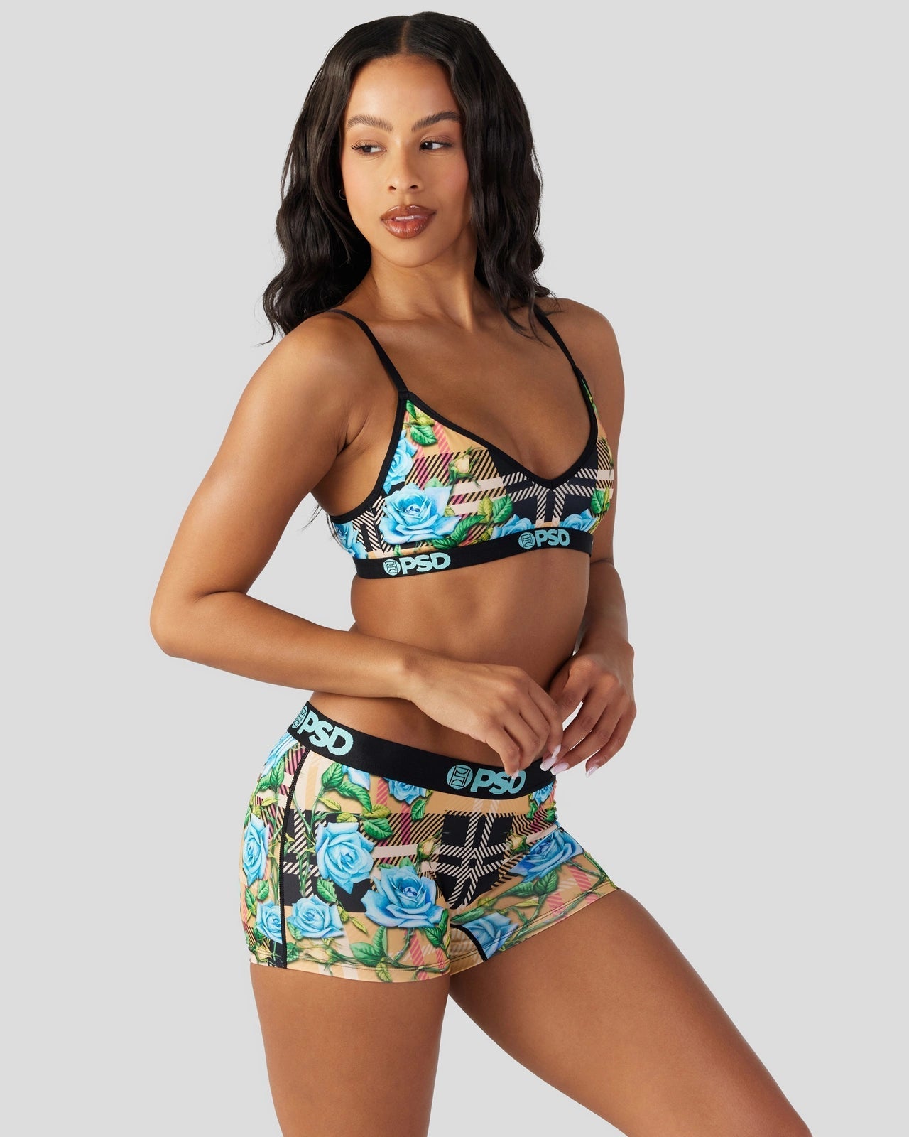 PSD Tartan Floral - V-Neck Bralette