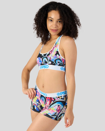 PSD Warface Shark Glitch - Sports Bra
