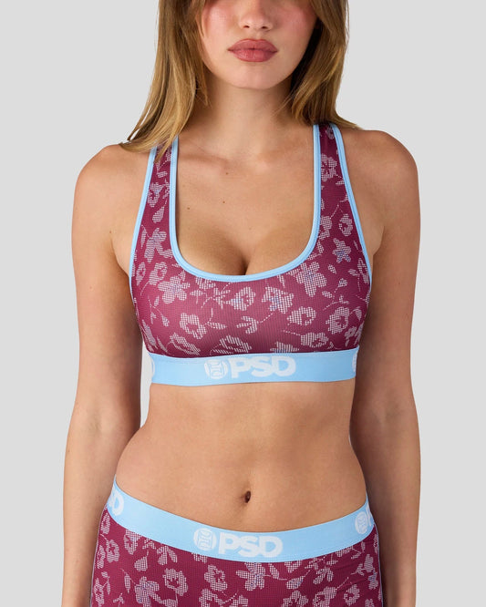 PSD Halftone Bloom - Sports Bra