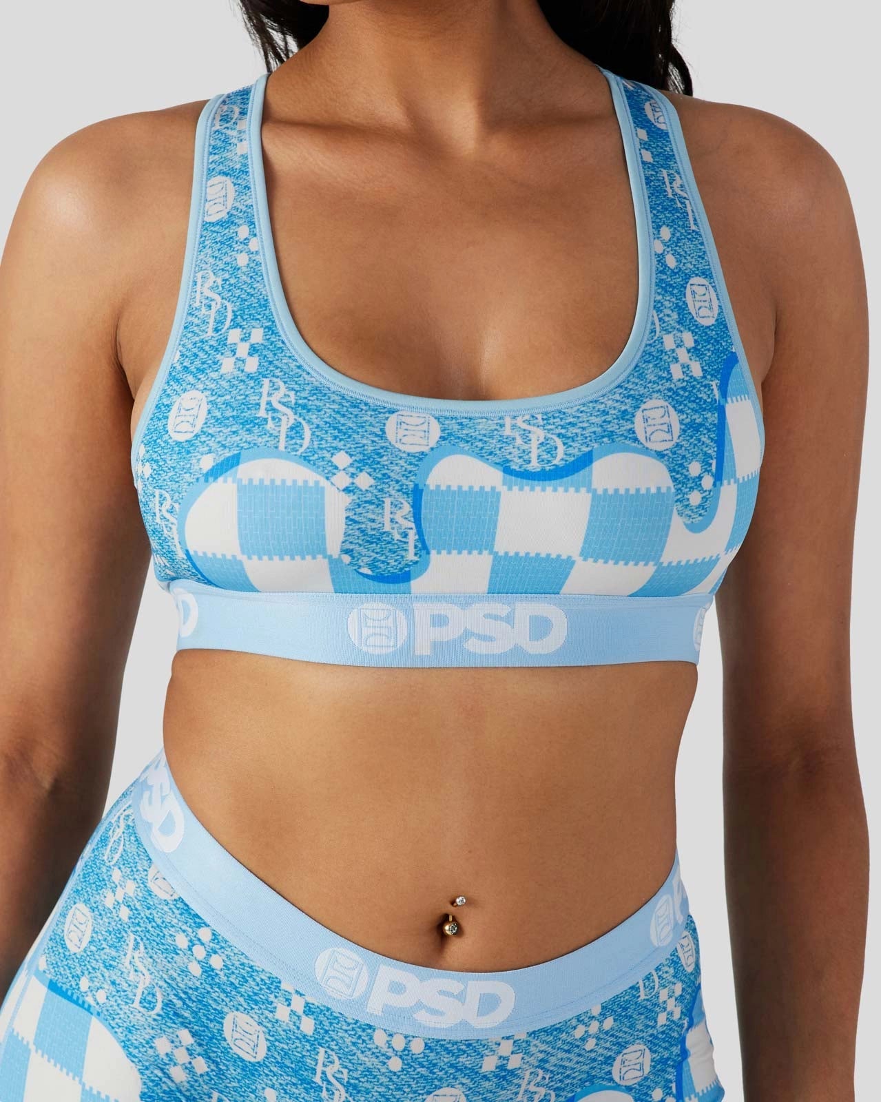 PSD Blue Denim Drip - Sports Bra