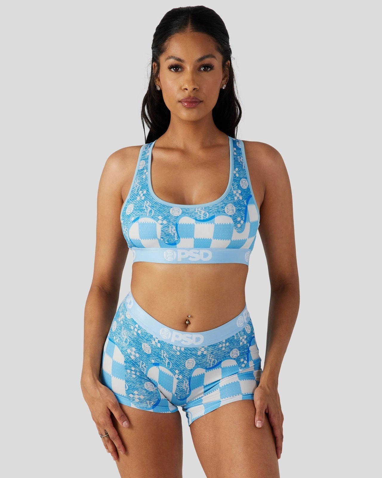 PSD Blue Denim Drip - Sports Bra