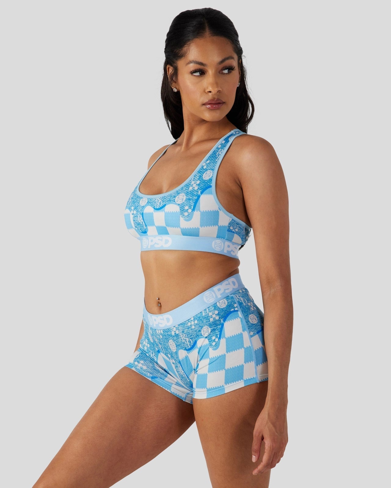 PSD Blue Denim Drip - Sports Bra